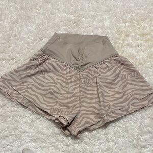 aerie Taupe Zebra-Print High-Waist Skort Shorts